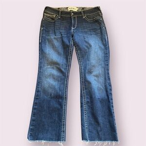 Ariat: Women’s Real Riding Jean Mid Rise Bootcut Medium Wash Frayed Hem Size 32R